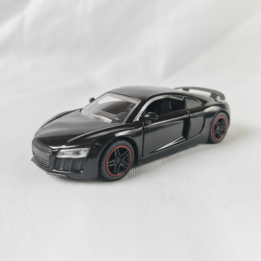 Trenditor™ Audi R8 Die-Cast Model Car (Black)- 1:43 Scale with Openable Doors