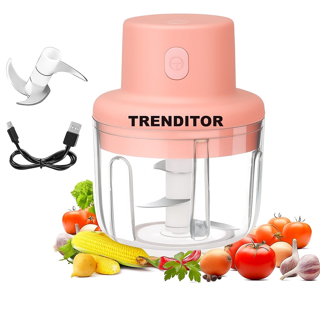 Trenditor™ - Mini Electric Chopper || Portable Mini Wireless Electric Food Processor ||  Premium Quality Blade & 250ml Capacity with USB Charging