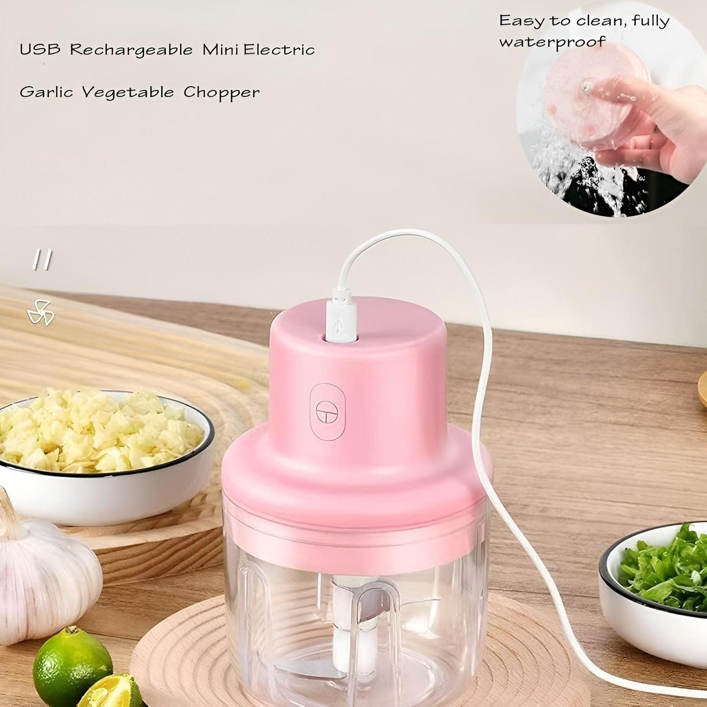 Trenditor™ - Mini Electric Chopper || Portable Mini Wireless Electric Food Processor ||  Premium Quality Blade & 250ml Capacity with USB Charging