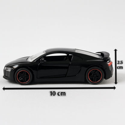 Trenditor™ Audi R8 Die-Cast Model Car (Black)- 1:43 Scale with Openable Doors