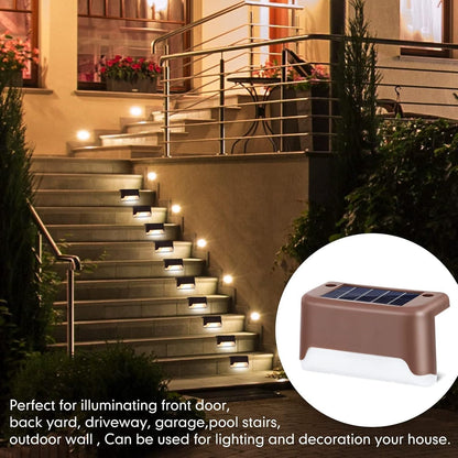 Trenditor™ Outdoor Stair & Deck Lights – Automatic Waterproof LED for Pathway, Garden & Fence