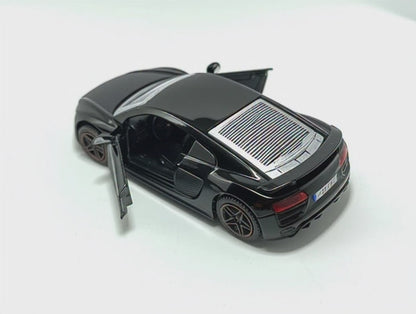 Trenditor™ Audi R8 Die-Cast Model Car (Black)- 1:43 Scale with Openable Doors